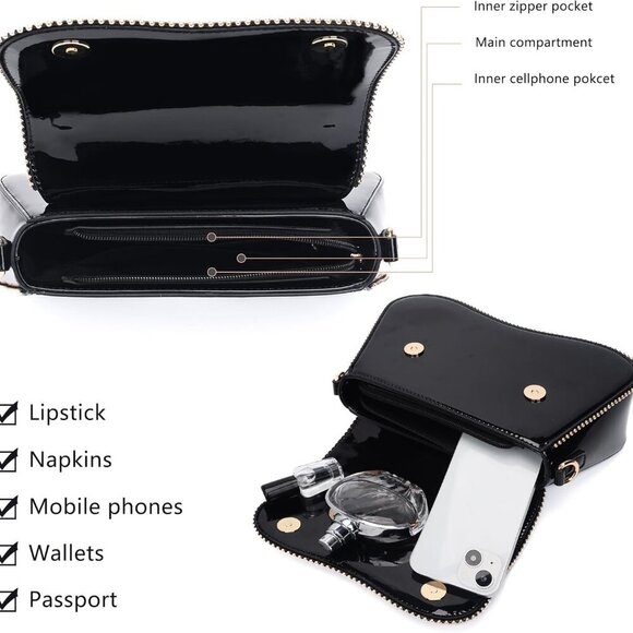 Elegant Small Leather Crossbody Purse for Women – Adjustable Strap, 10.6” Design - Picture 5 of 8